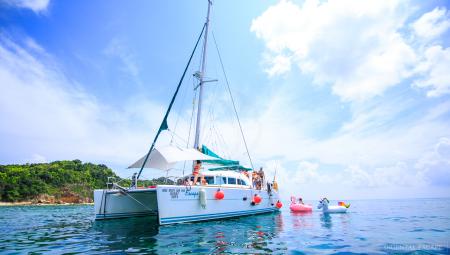 Snorkeling with meal on Maithon Island by Sailing Catamaran