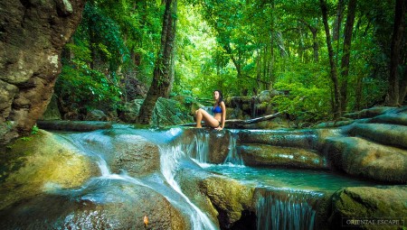 Erawan Waterfall + Elephant Bathing